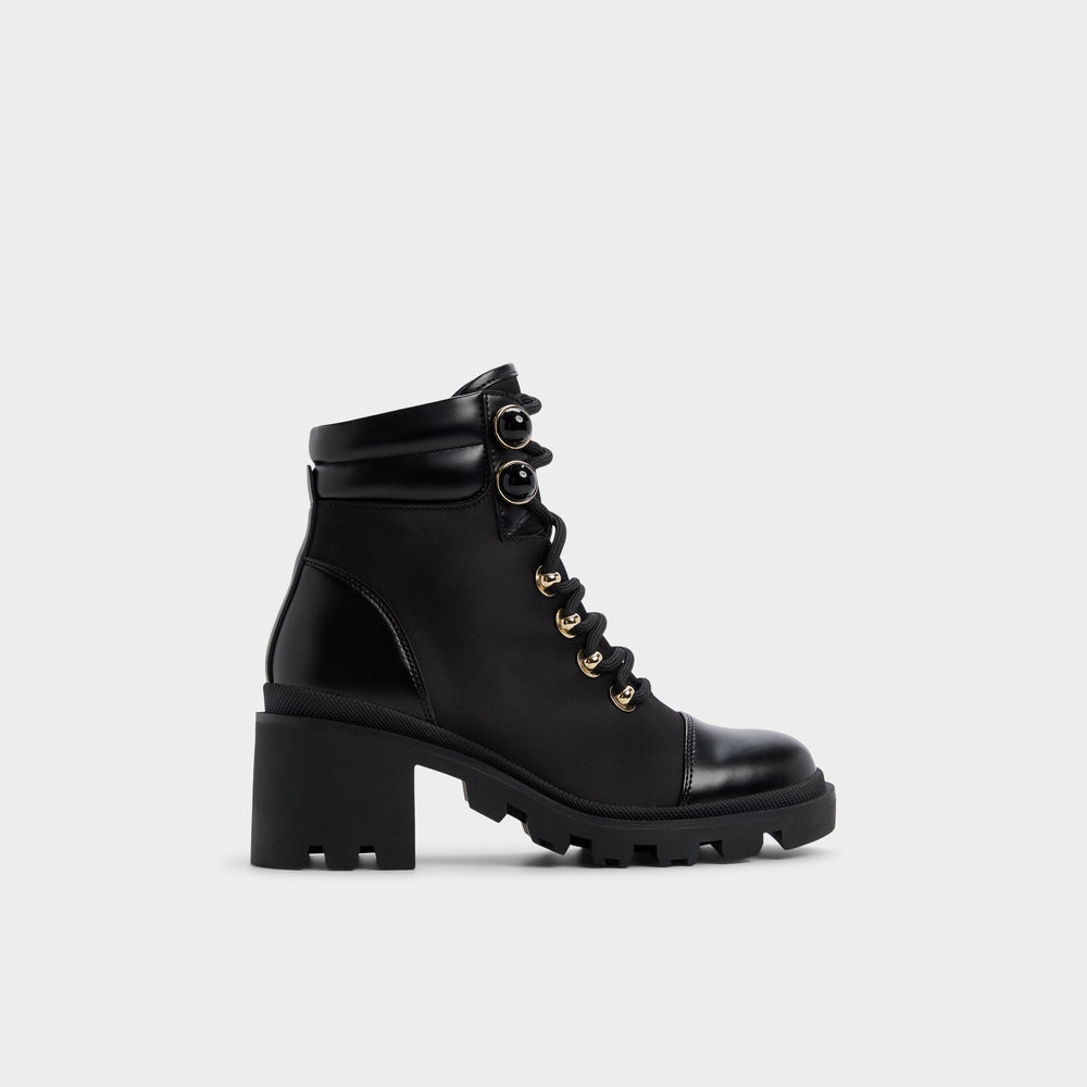 Mariettia in Black - Lace-up boot, Lug sole | Aldo outlet