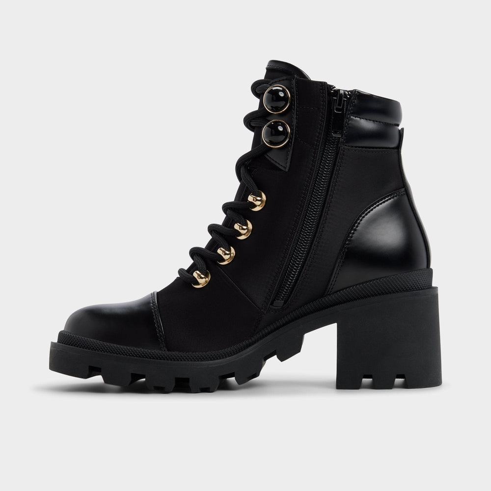 Mariettia in Black - Lace-up boot, Lug sole | Aldo outlet