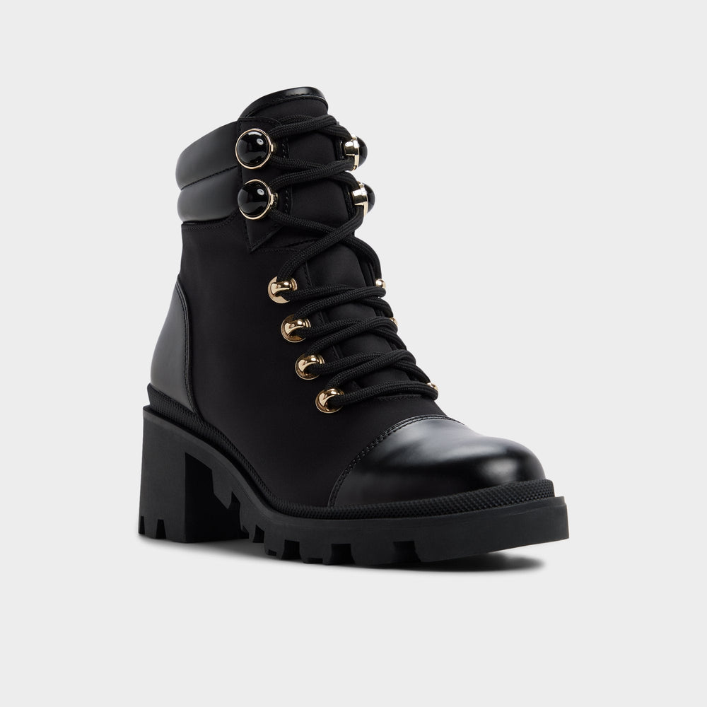 Mariettia in Black - Lace-up boot, Lug sole | Aldo outlet