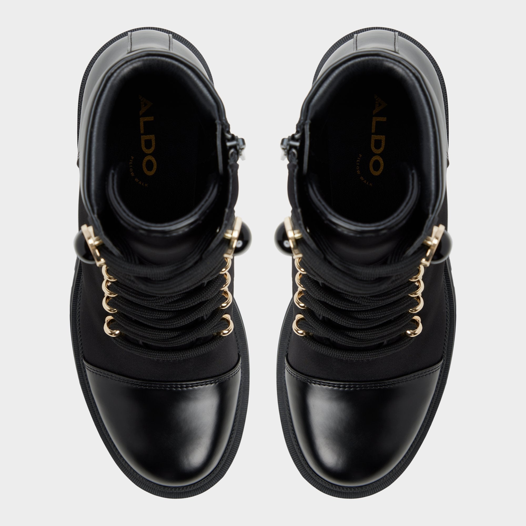 Mariettia in Black - Lace-up boot, Lug sole | Aldo outlet