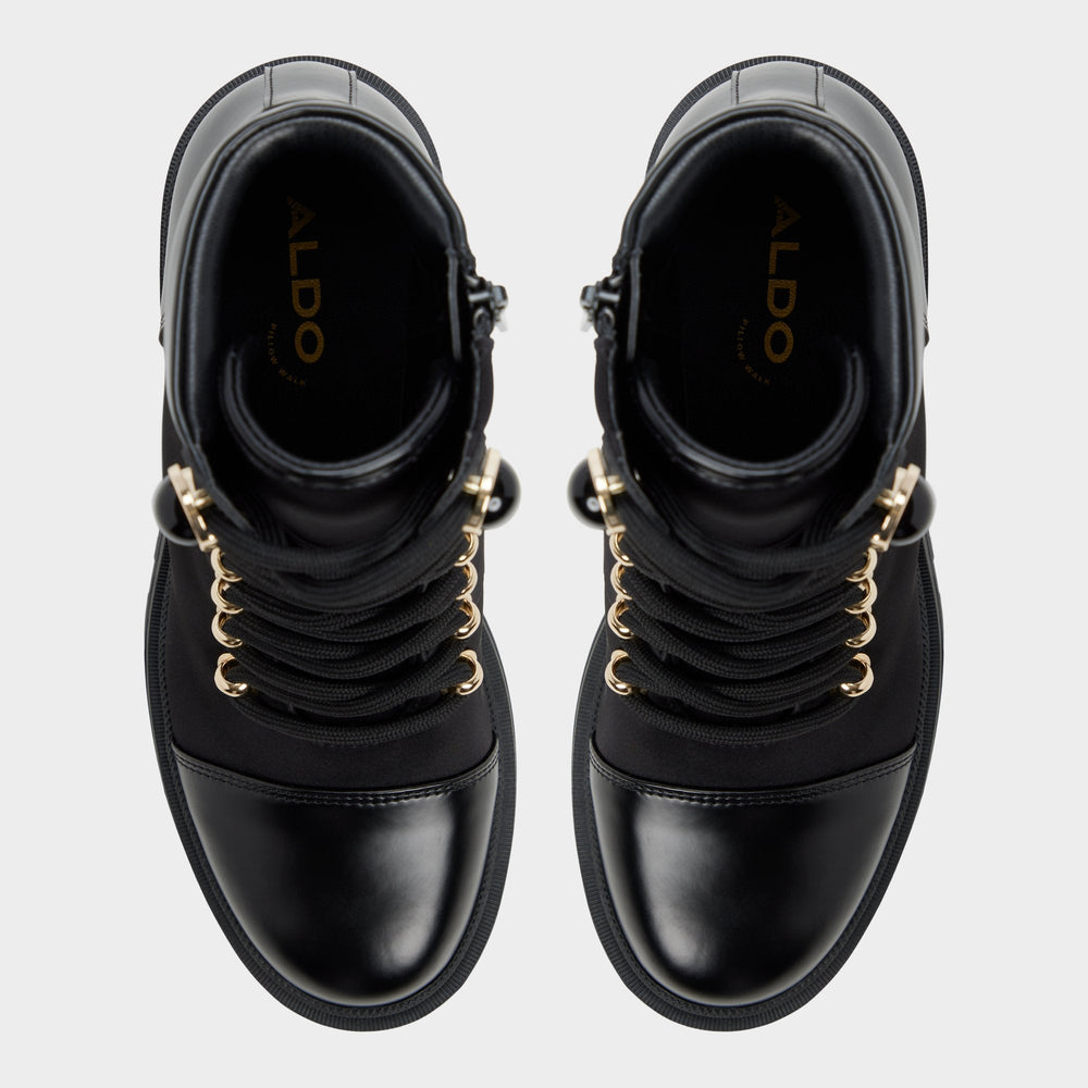 Mariettia in Black - Lace-up boot, Lug sole | Aldo outlet