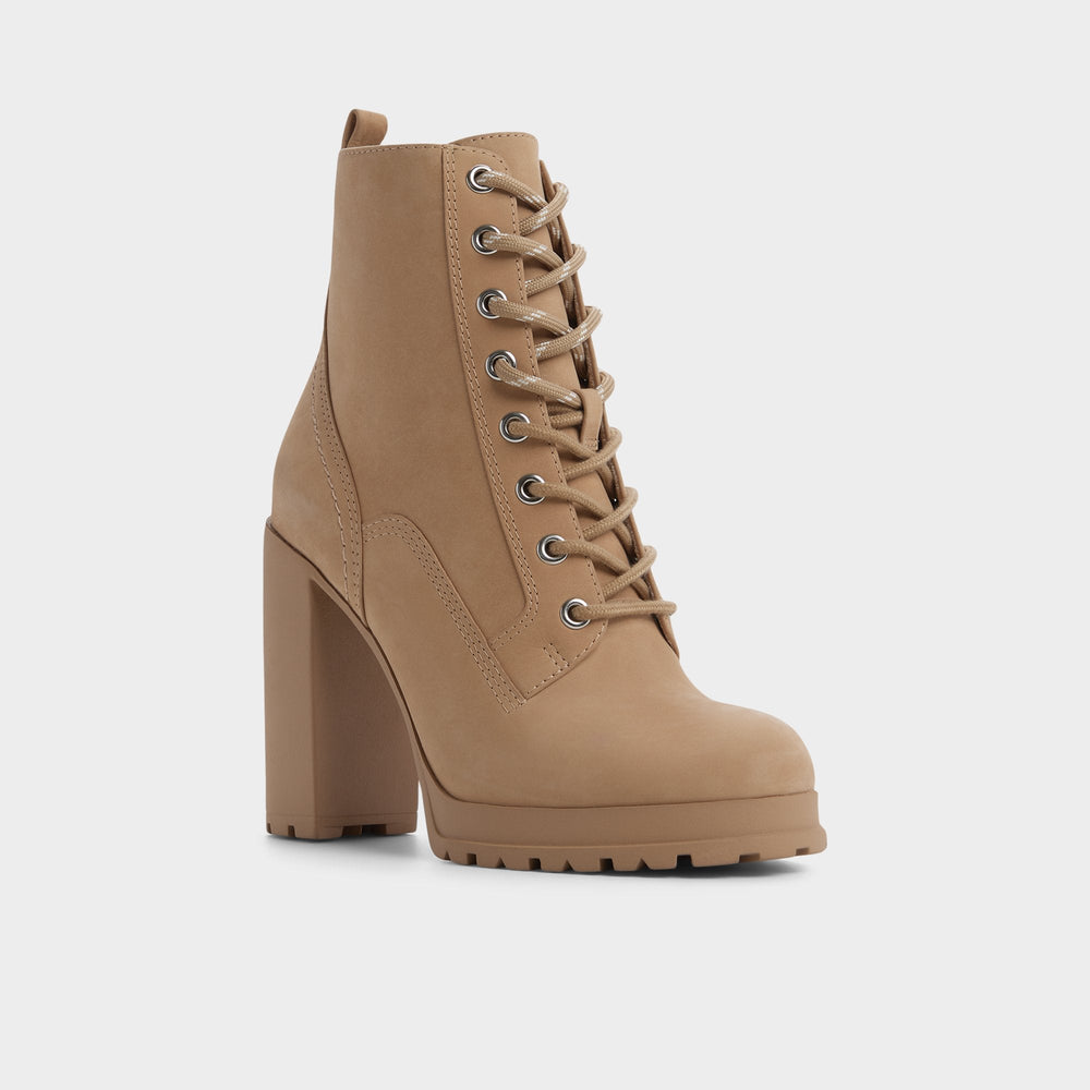 Rebelliously in Medium Beige - Combat ankle boot, Lug sole | Aldo online