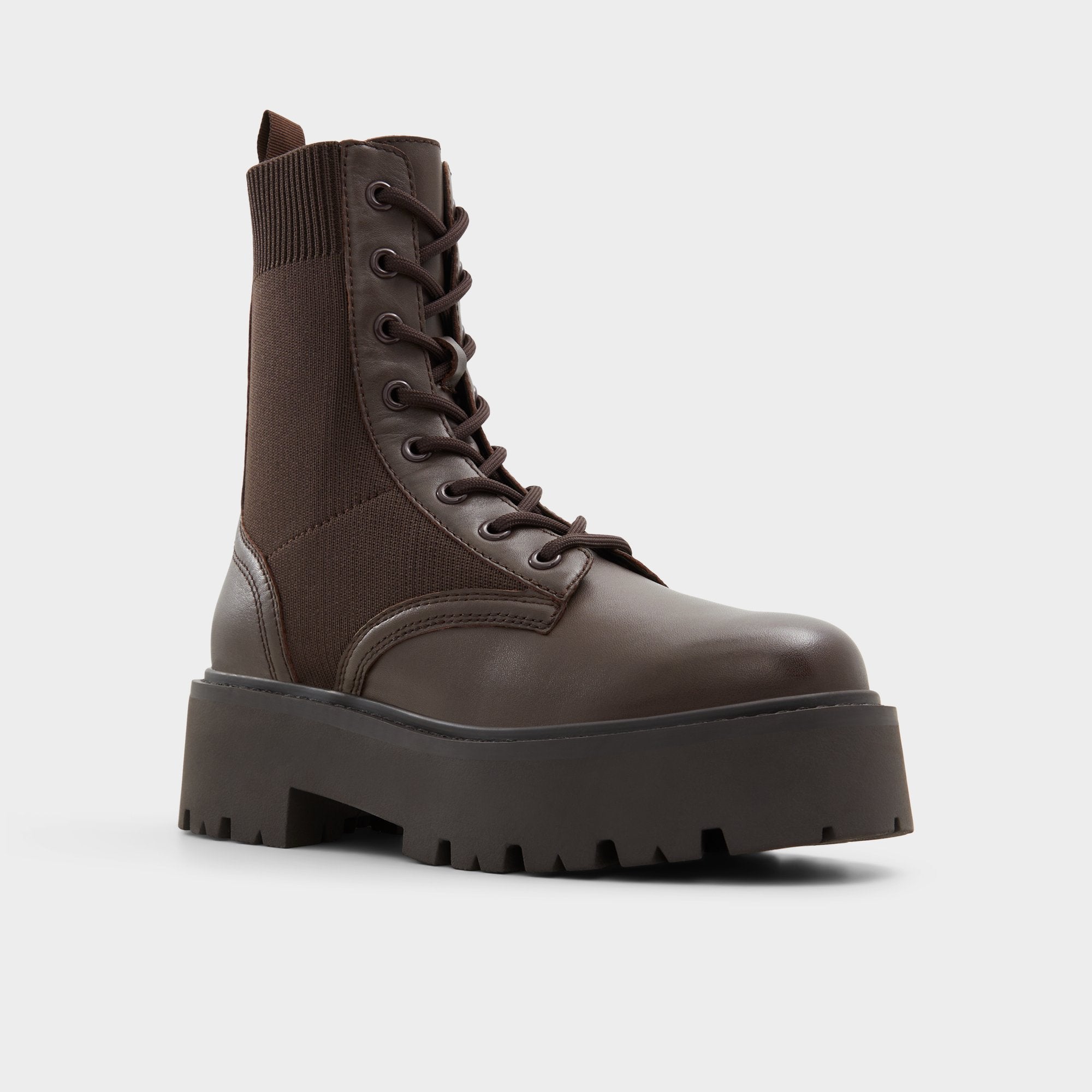 Talaleryknit Brown Overflow Women's Combat boots - Combat ankle boot, Brown | Aldo outlet