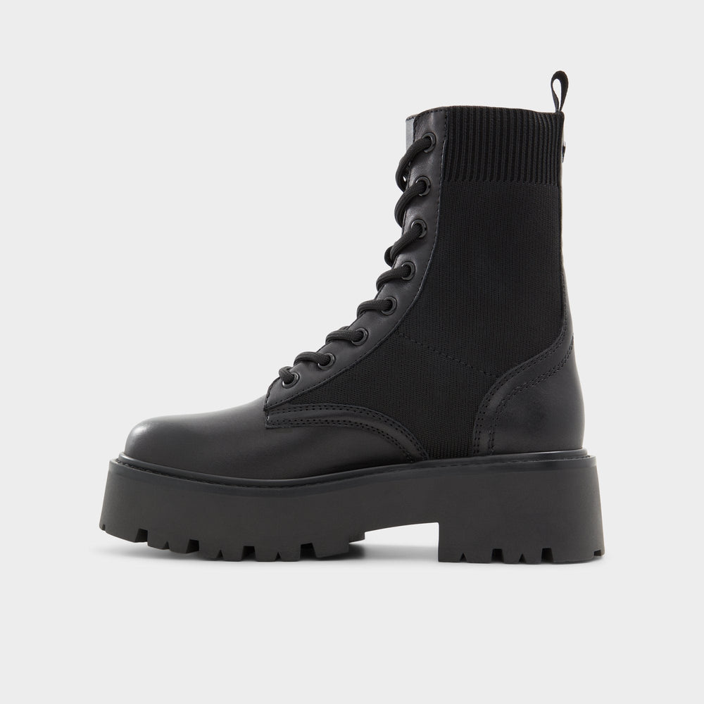 Talaleryknit Black Women's Combat boots - Combat ankle boot, Black | Aldo sale