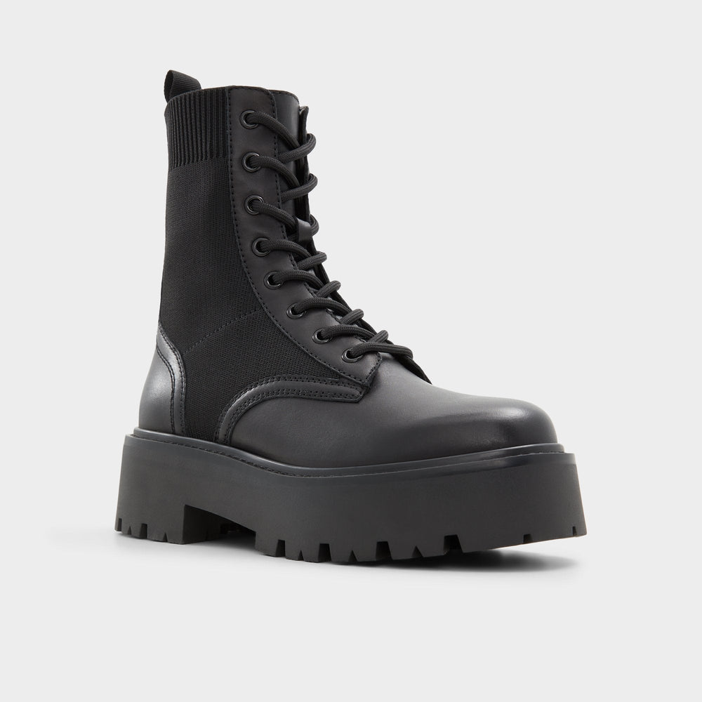 Talaleryknit Black Women's Combat boots - Combat ankle boot, Black | Aldo sale