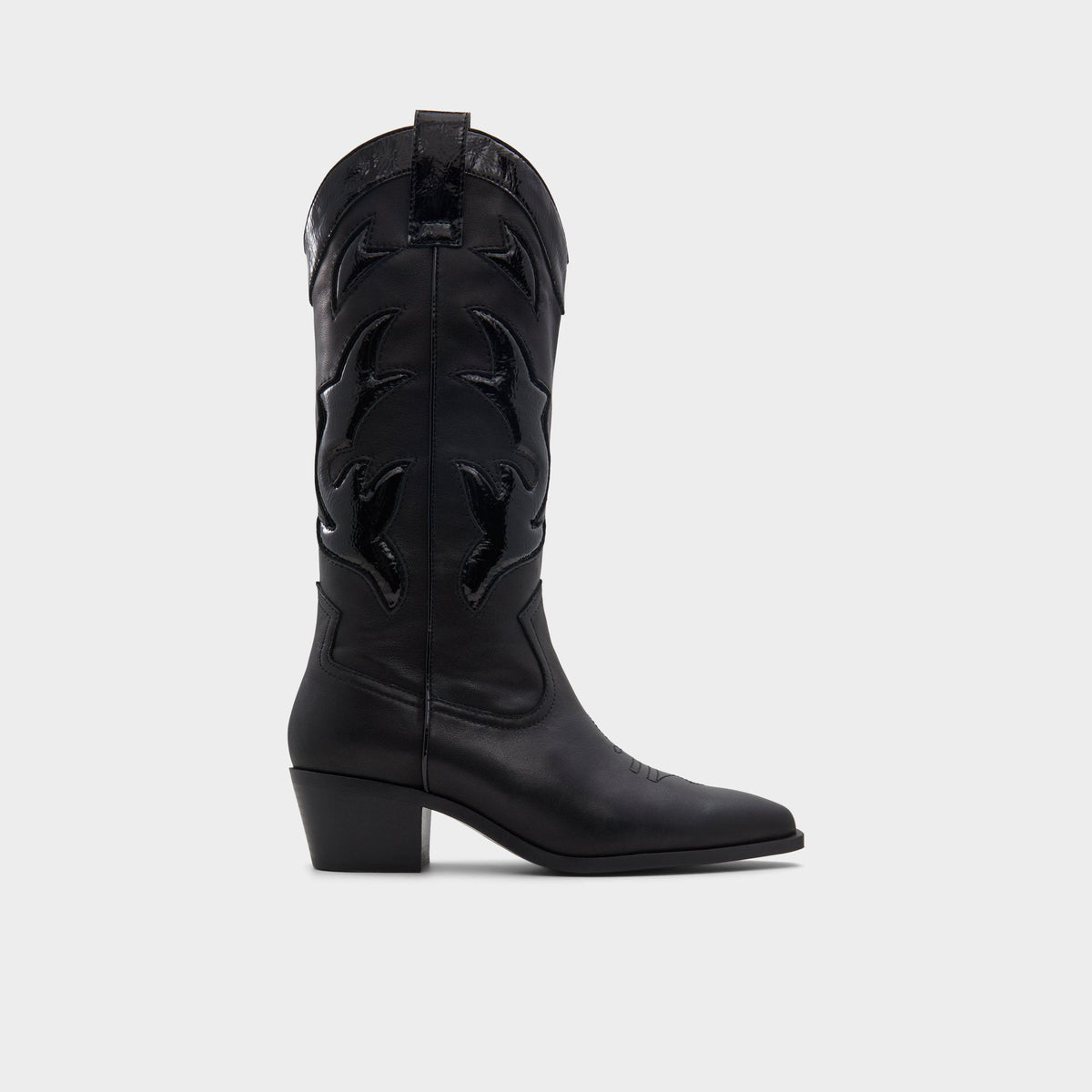 Nebraska Black Women's Western - Mid-calf western boot, Block heel | Aldo for sale