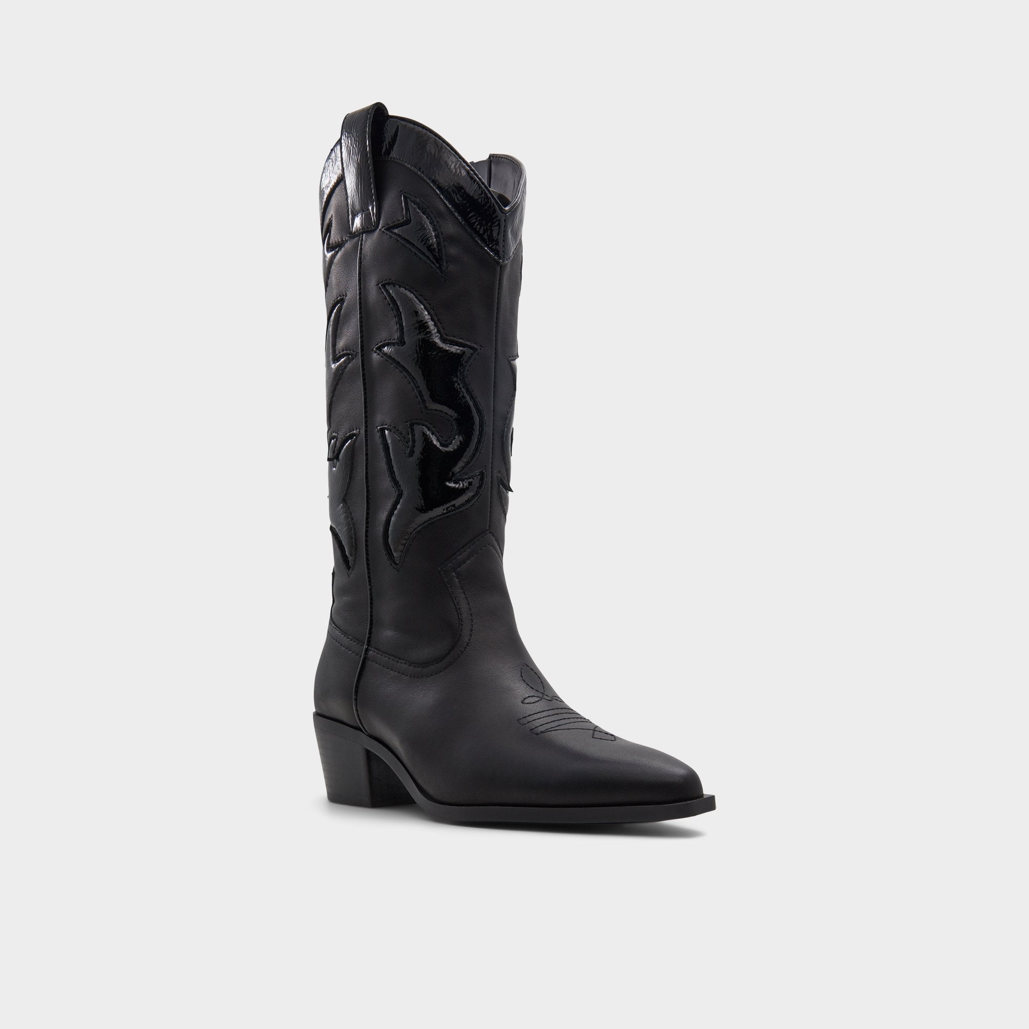 Nebraska Black Women's Western - Mid-calf western boot, Block heel | Aldo for sale