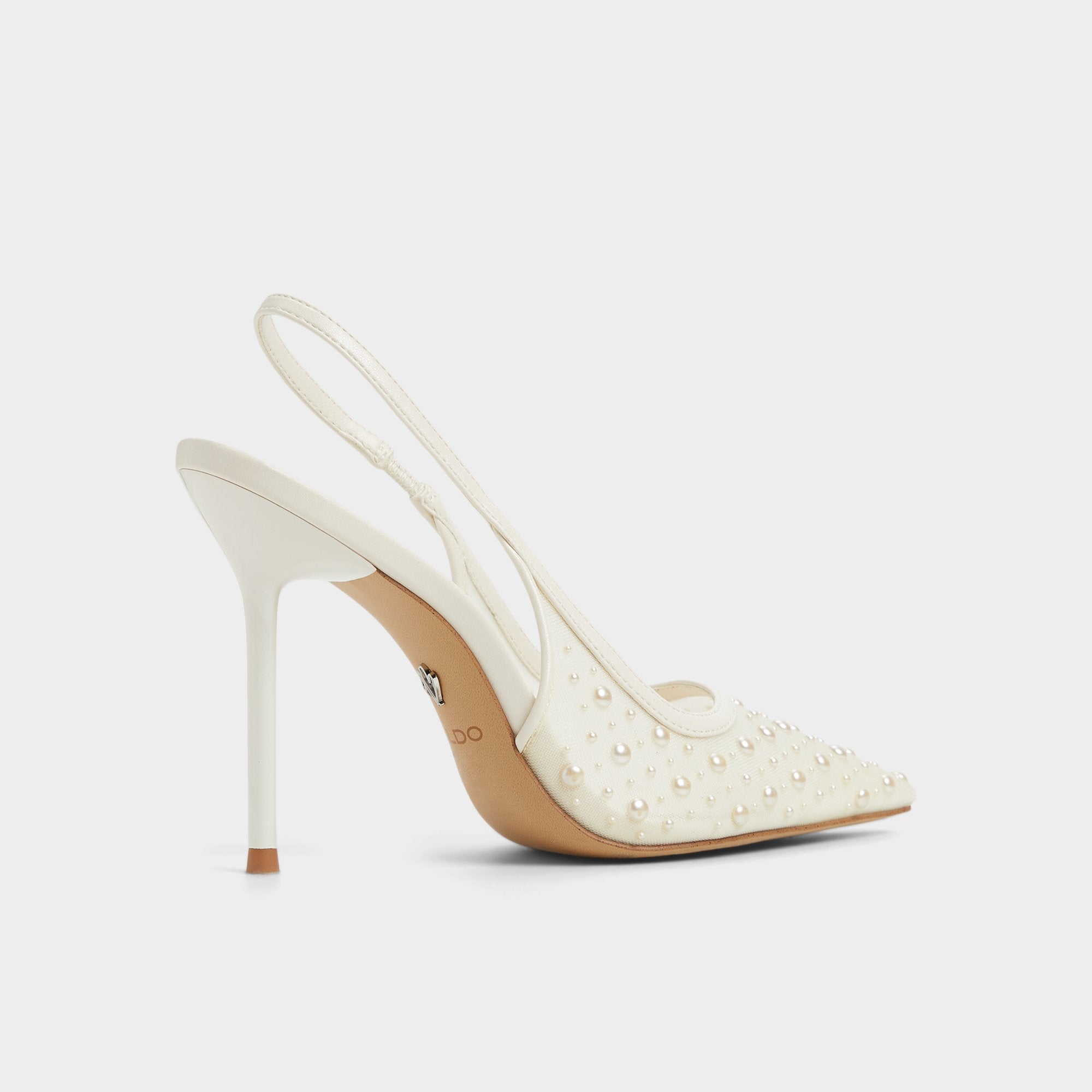 Pearlescent Other White Textile Mesh Women's Slingbacks - Slingback heel | Aldo discount