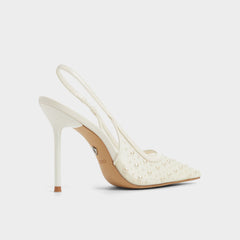 Pearlescent Other White Textile Mesh Women's Slingbacks - Slingback heel | Aldo discount