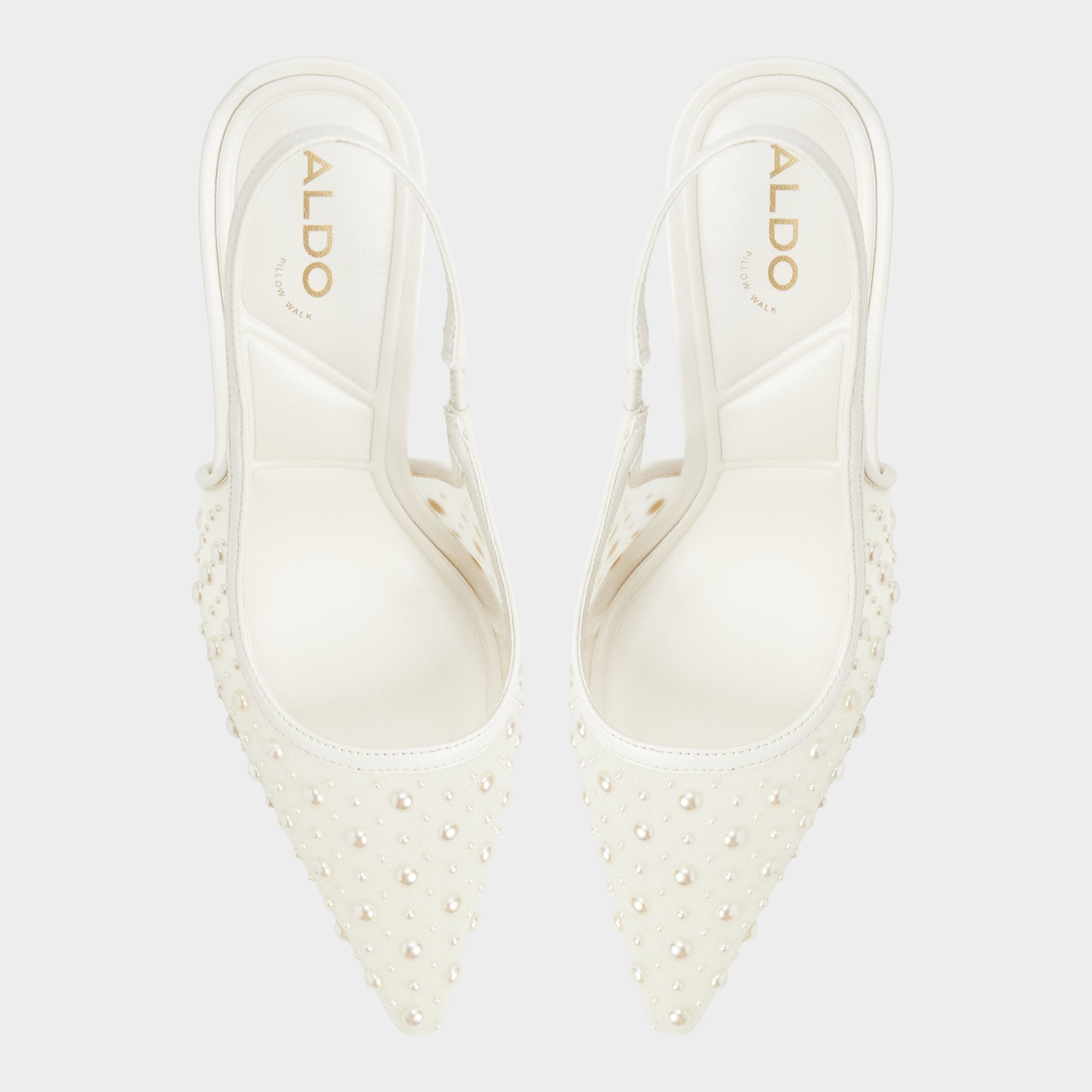 Pearlescent Other White Textile Mesh Women's Slingbacks - Slingback heel | Aldo discount