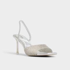 Andyana Silver Women's Strappy sandals - Slingback heeled sandal, Stiletto heel | Aldo discount