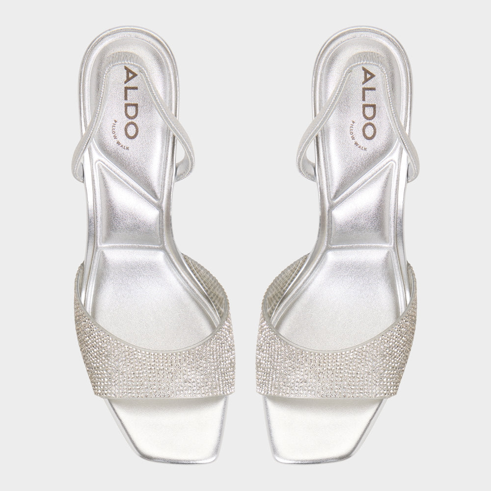 Andyana Silver Women's Strappy sandals - Slingback heeled sandal, Stiletto heel | Aldo discount
