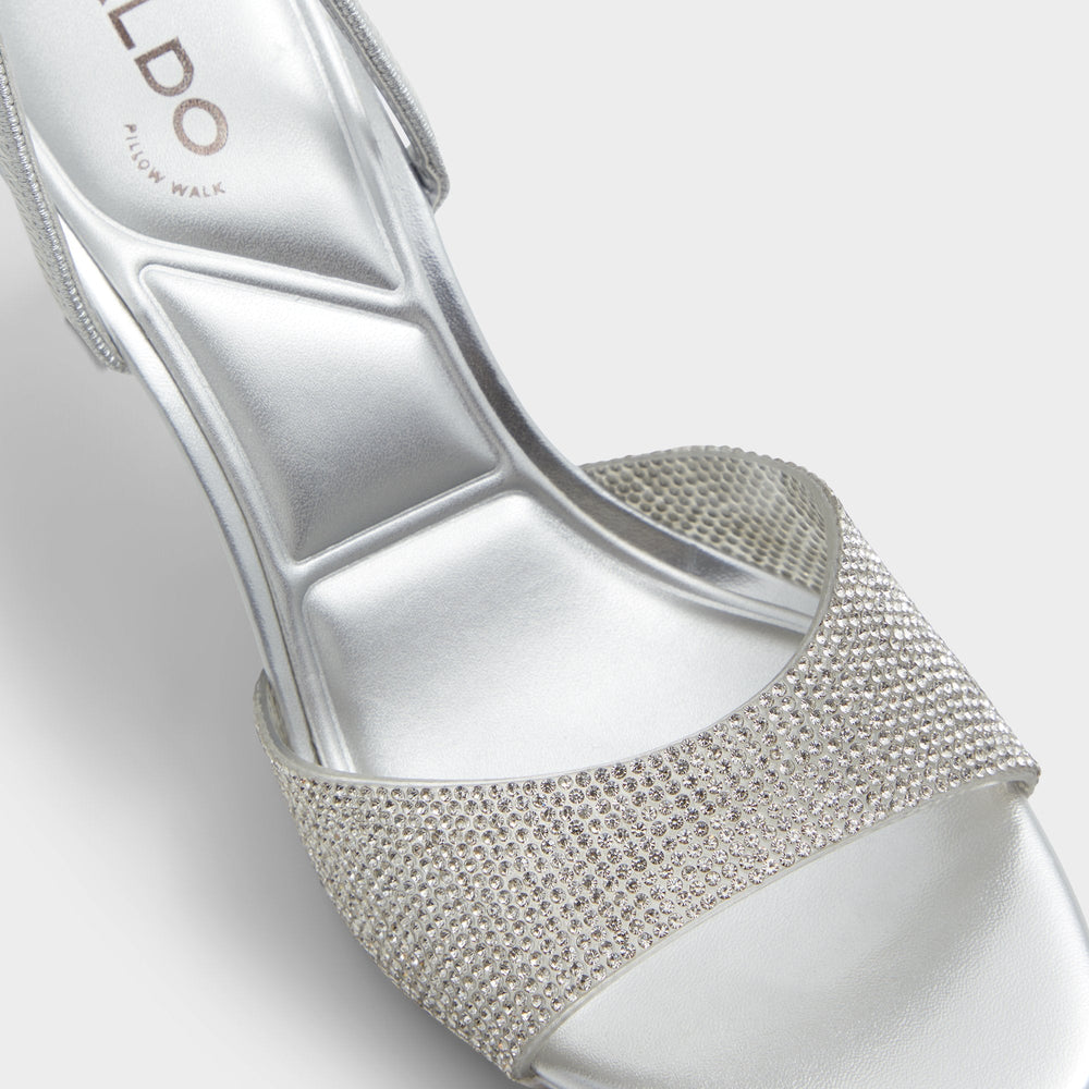 Aitana Silver Women's Heeled sandals - Slingback heeled sandal, Stiletto heel | Aldo for sale