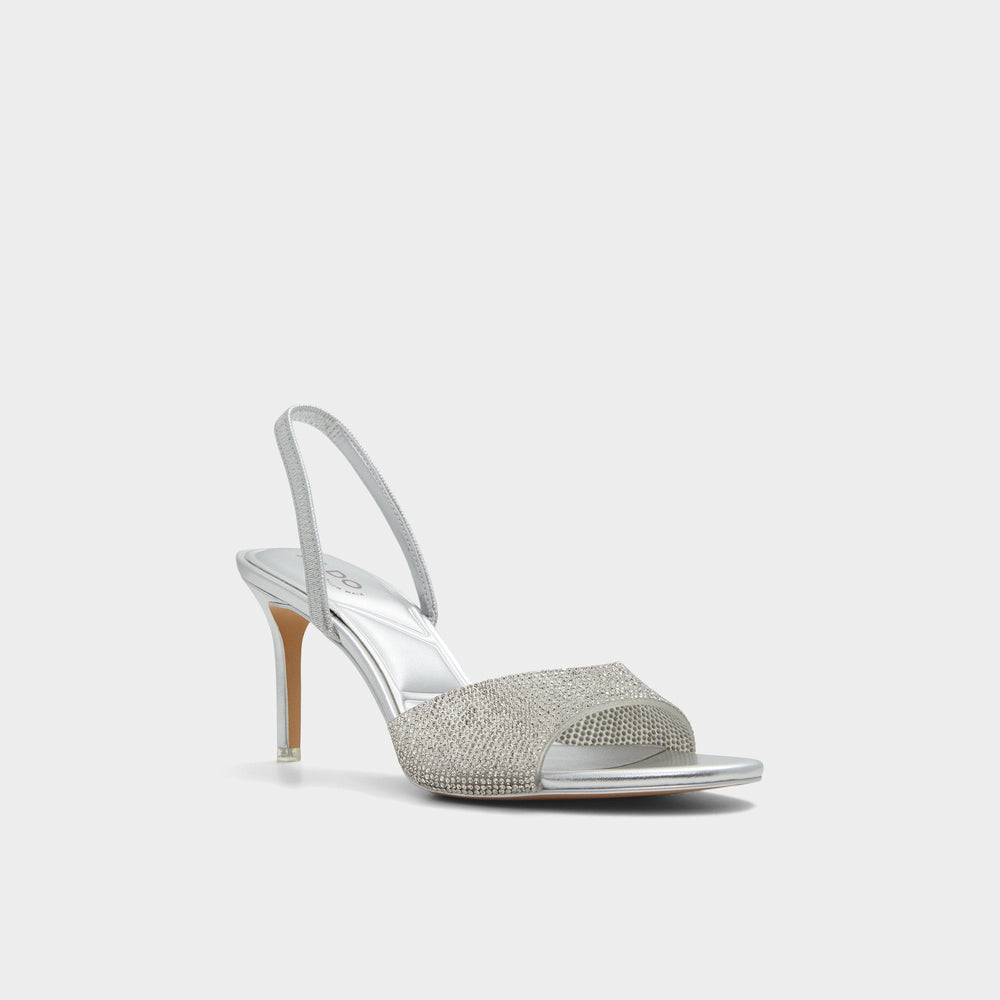 Aitana Silver Women's Heeled sandals - Slingback heeled sandal, Stiletto heel | Aldo for sale