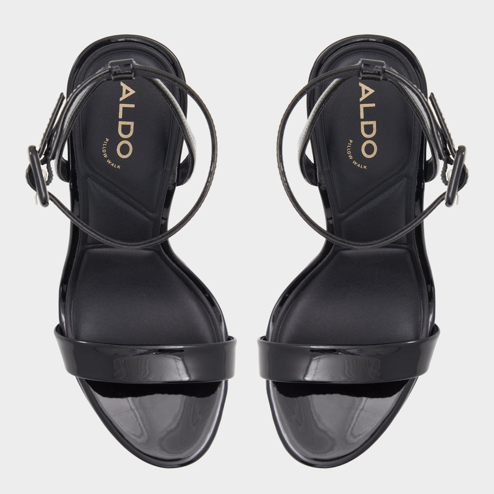 Katelina Black Women's Heeled sandals - Strappy heeled sandal, Stiletto platform | Aldo discount