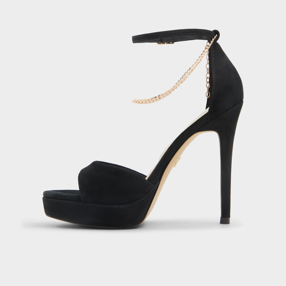 Afumeth Black Overflow Women's Platform sandals - Strappy heeled sandal, Stiletto platform | Aldo outlet