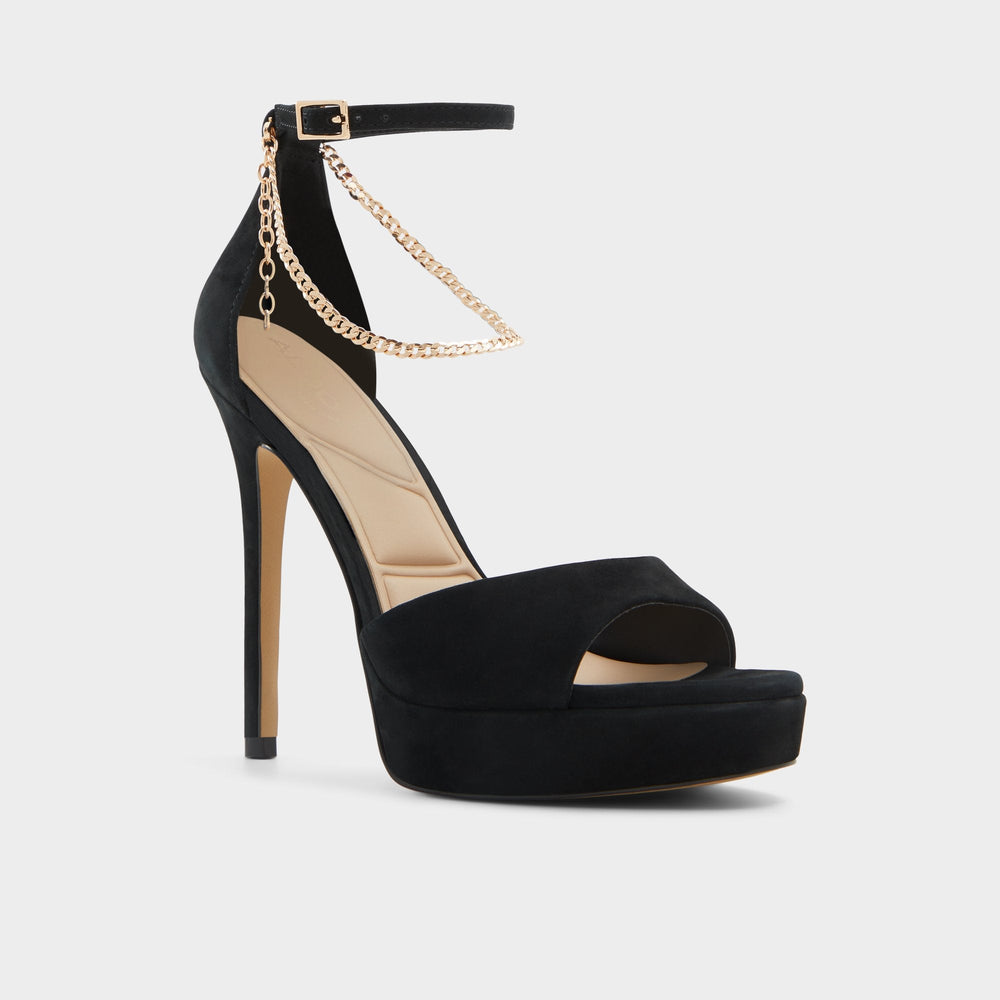 Afumeth Black Overflow Women's Platform sandals - Strappy heeled sandal, Stiletto platform | Aldo outlet