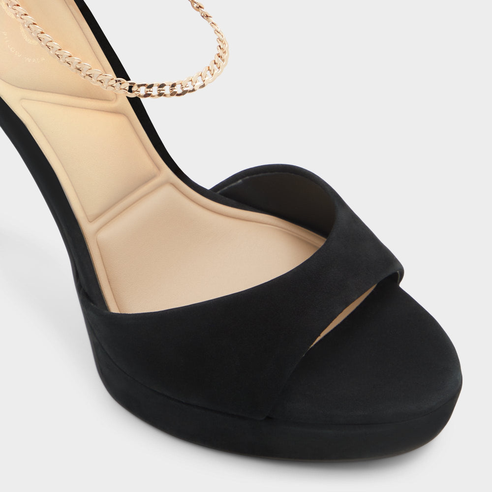 Afumeth Black Overflow Women's Platform sandals - Strappy heeled sandal, Stiletto platform | Aldo outlet