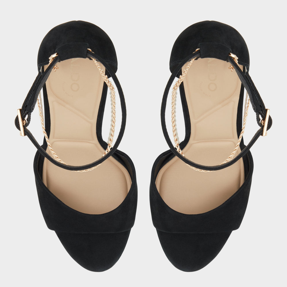 Afumeth Black Overflow Women's Platform sandals - Strappy heeled sandal, Stiletto platform | Aldo outlet