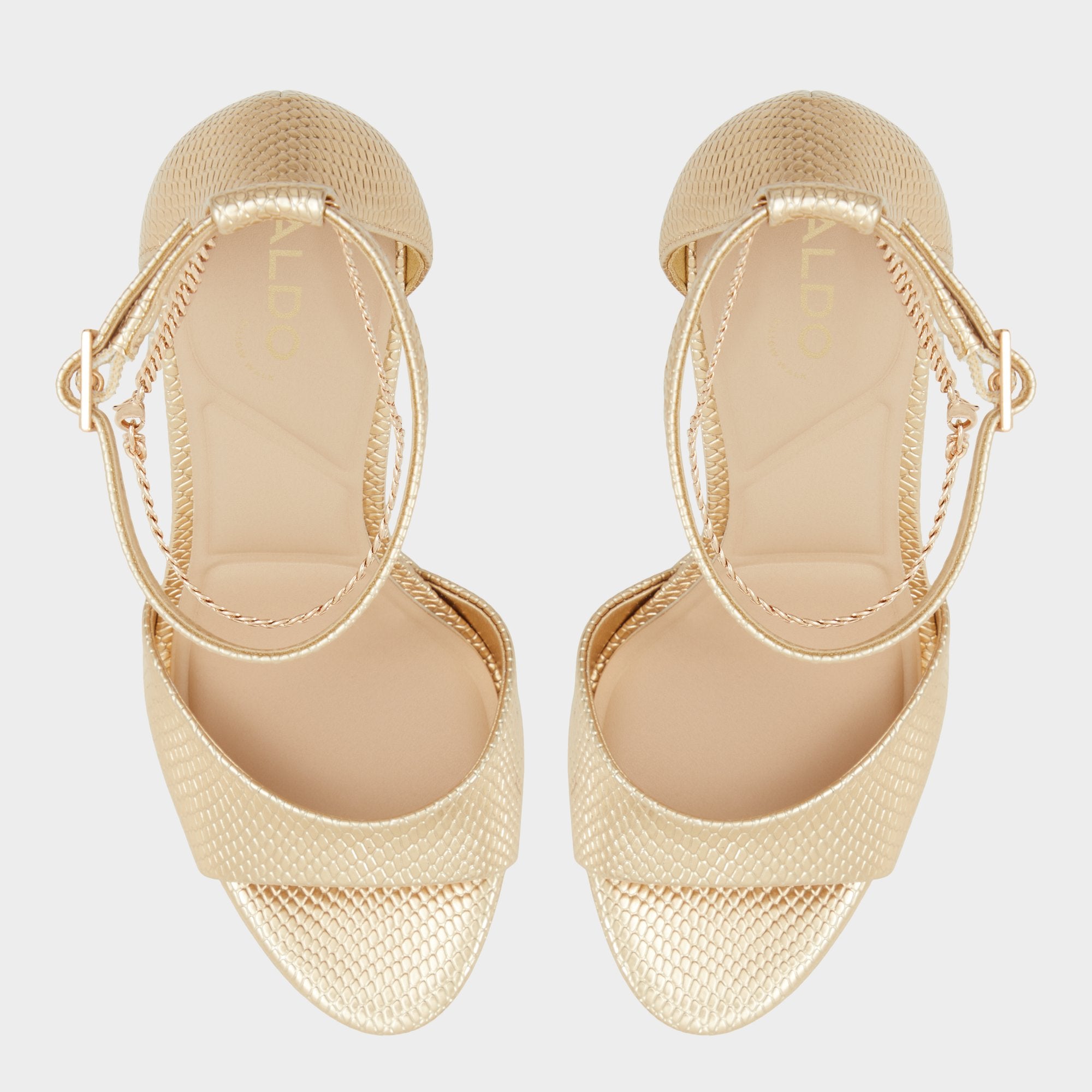 Afumeth Gold Women's Platform sandals - Strappy heeled sandal, Stiletto platform | Aldo sale