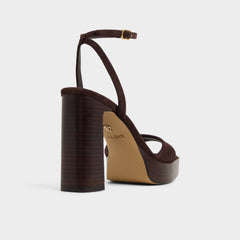 Lothon Dark Brown Women's Platform sandals - Strappy heeled sandal, Platform | Aldo for sale