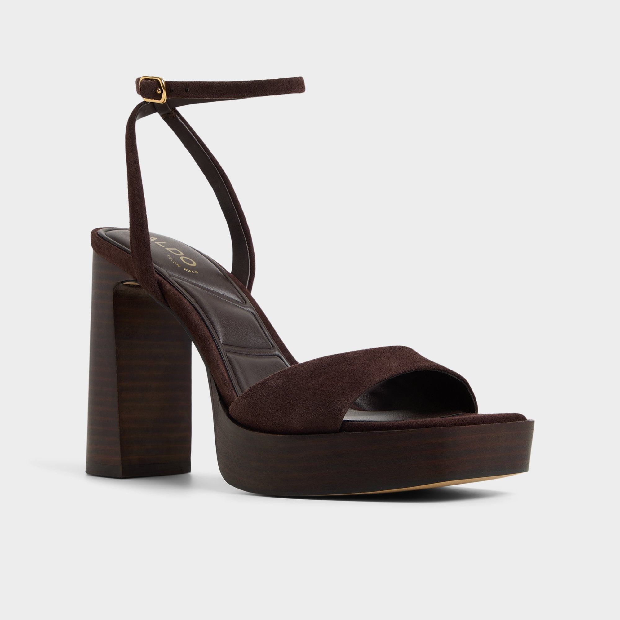 Lothon Dark Brown Women's Platform sandals - Strappy heeled sandal, Platform | Aldo for sale