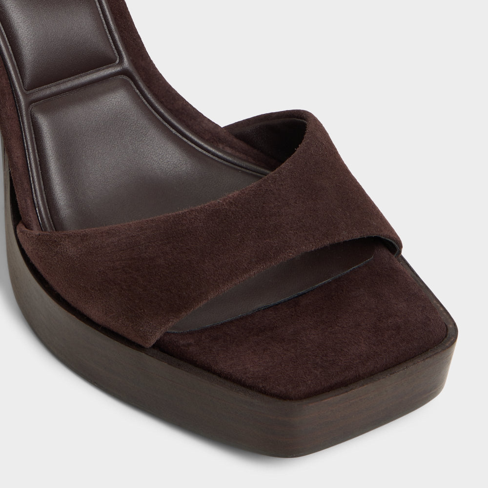Lothon Dark Brown Women's Platform sandals - Strappy heeled sandal, Platform | Aldo for sale