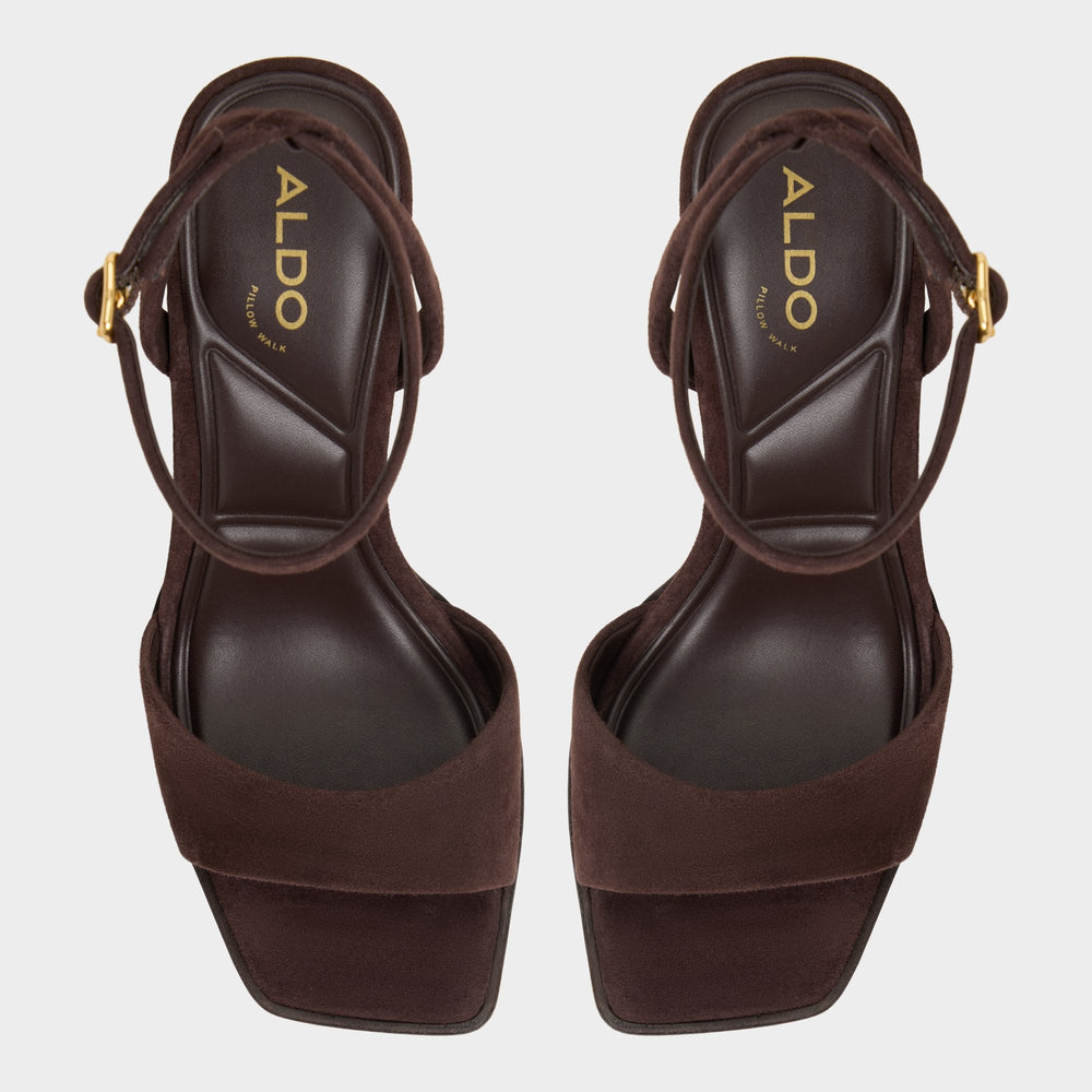 Lothon Dark Brown Women's Platform sandals - Strappy heeled sandal, Platform | Aldo for sale