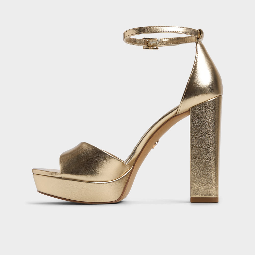 Enaegyn 2.0 in Gold - Strappy heeled sandal, Platform | Aldo online