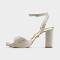Alluring Silver Women's Iridescent metallics - Strappy heeled sandal, Platform | Aldo outlet