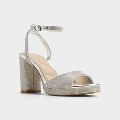 Alluring Silver Women's Iridescent metallics - Strappy heeled sandal, Platform | Aldo outlet