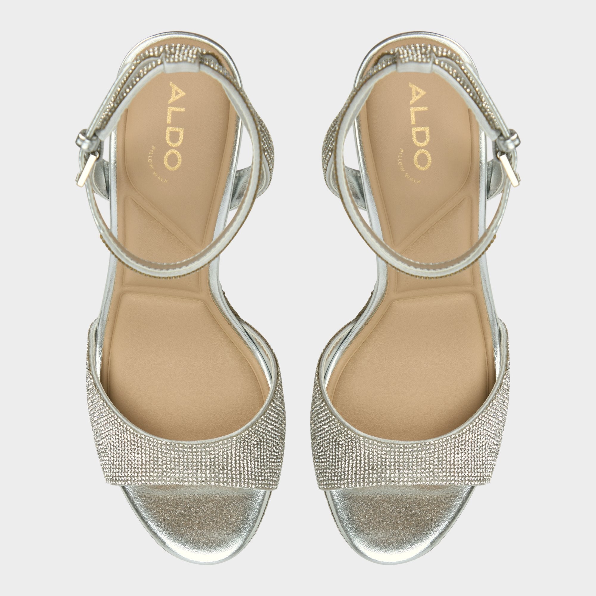 Alluring Silver Women's Iridescent metallics - Strappy heeled sandal, Platform | Aldo outlet