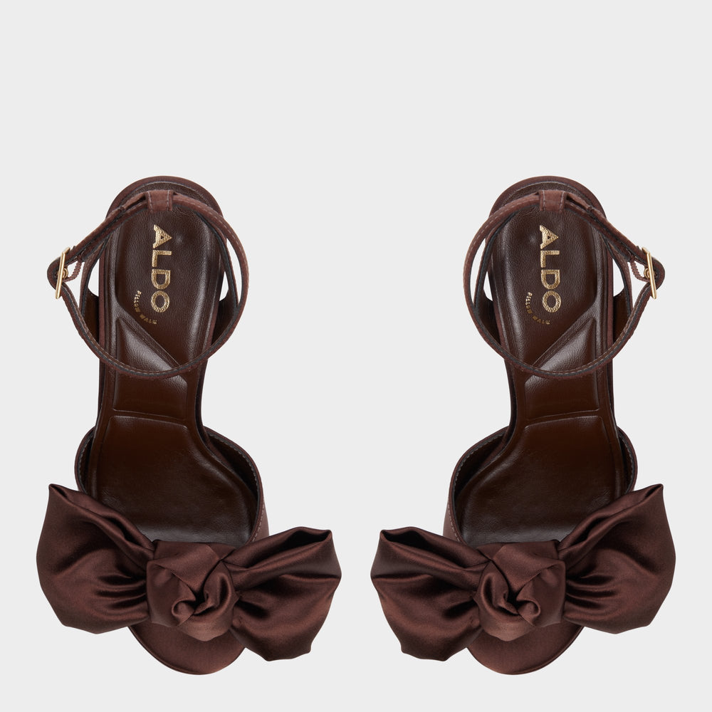 Luscious in Dark Brown - Strappy heeled sandal, Platform | Aldo sale