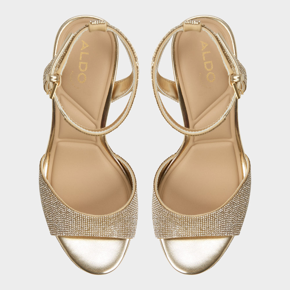 Alluring Champagne Women's Strappy sandals - Strappy heeled sandal, Platform | Aldo on sale