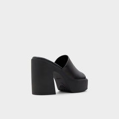 Maysee Other Black Leather Smooth Women's Mule slides - Heeled mule, Platform | Aldo sale