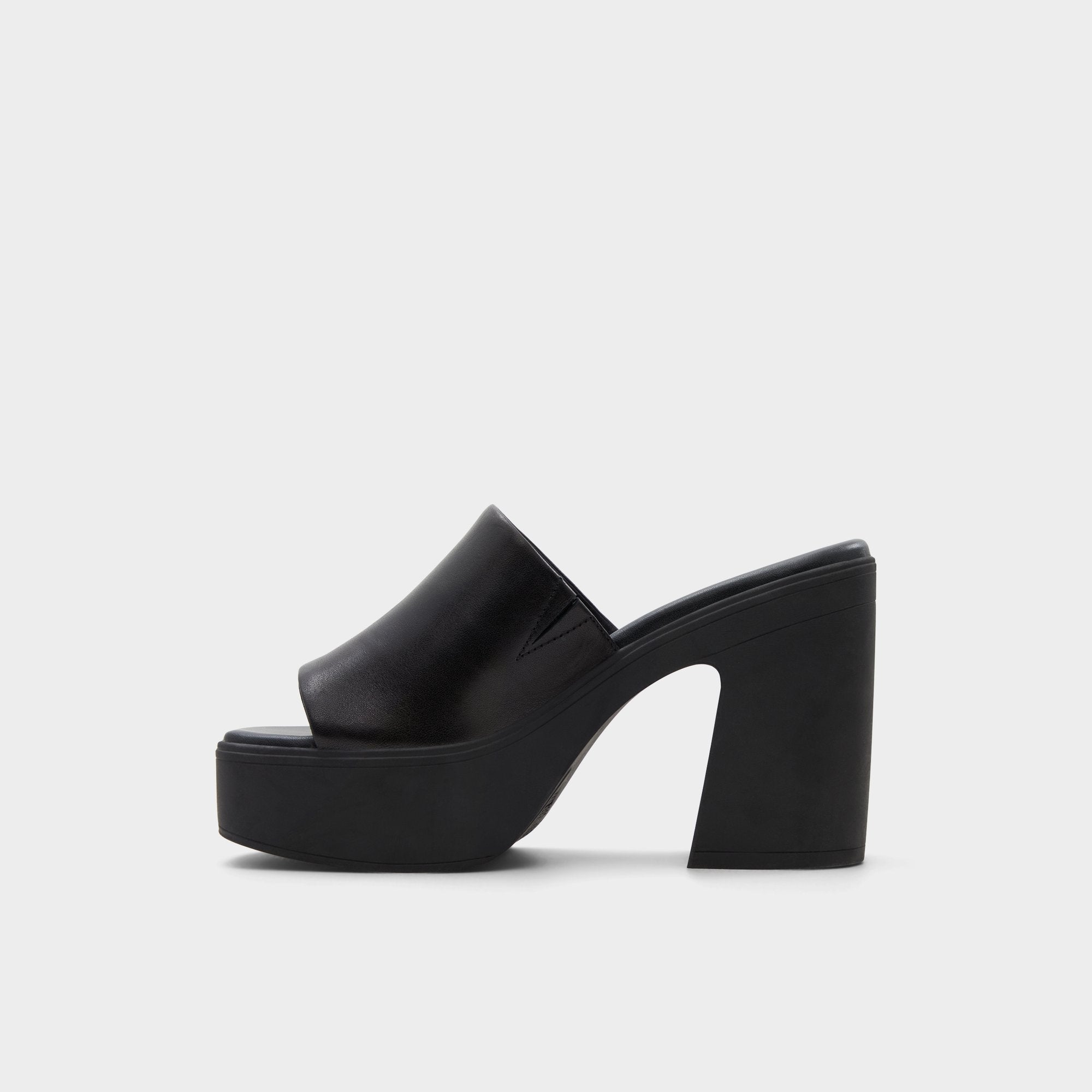 Maysee Other Black Leather Smooth Women's Mule slides - Heeled mule, Platform | Aldo sale