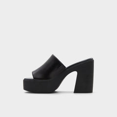 Maysee Other Black Leather Smooth Women's Mule slides - Heeled mule, Platform | Aldo sale