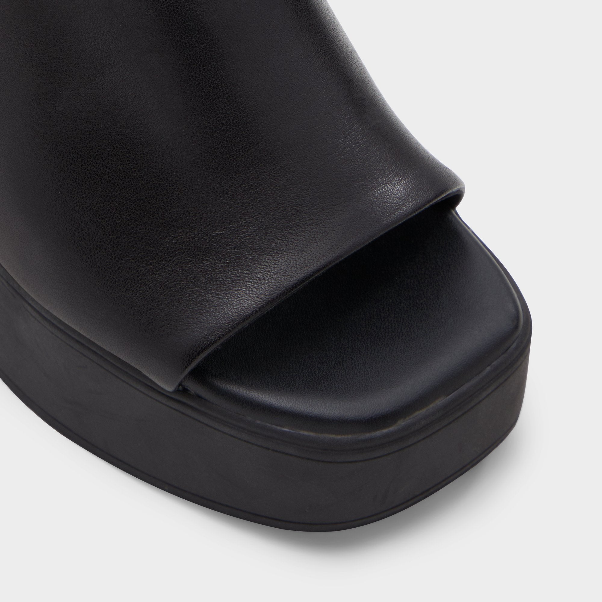 Maysee Other Black Leather Smooth Women's Mule slides - Heeled mule, Platform | Aldo sale