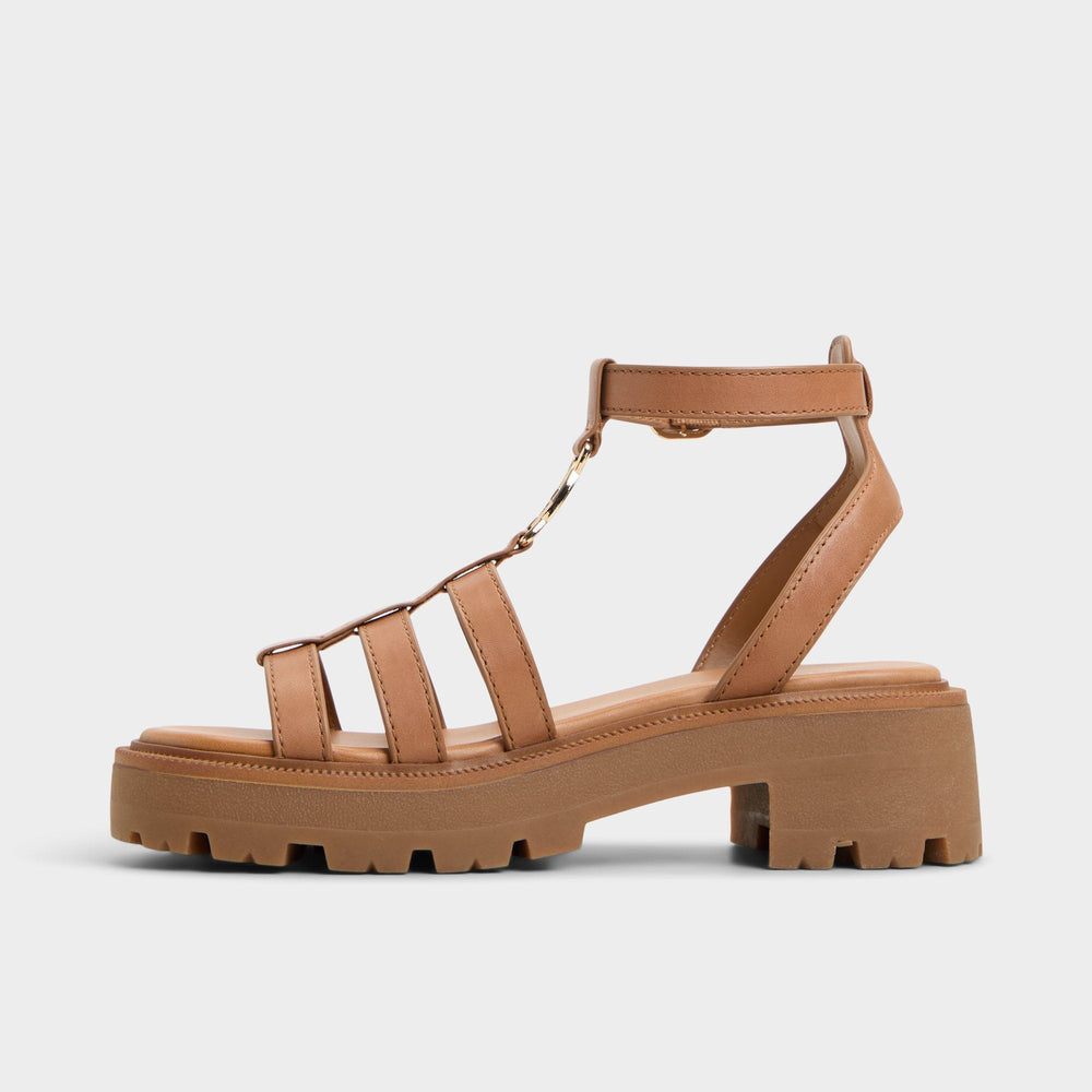 Lamington Medium Brown Women's Strappy sandals - Gladiator sandal, Lug sole | Aldo outlet