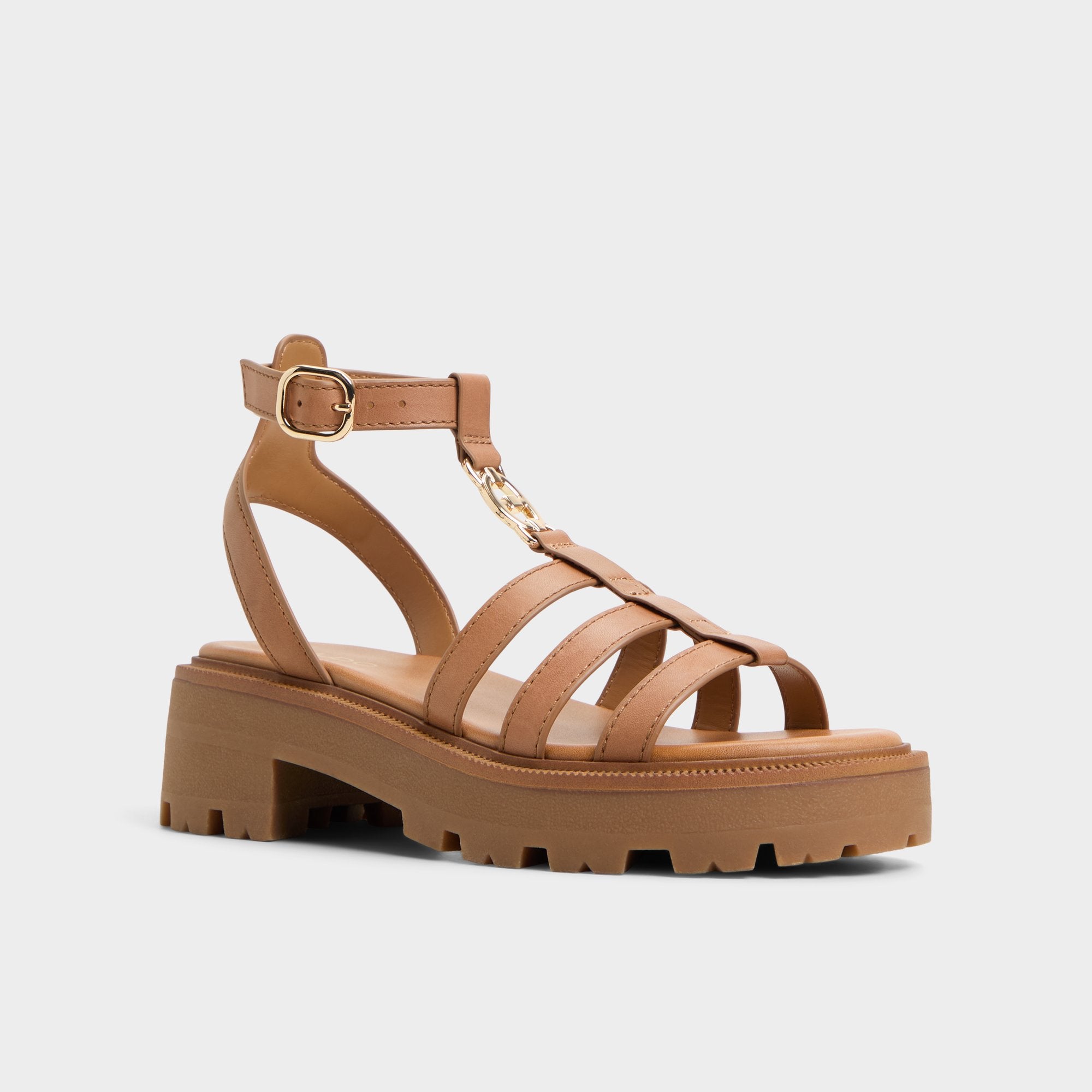 Lamington Medium Brown Women's Strappy sandals - Gladiator sandal, Lug sole | Aldo outlet