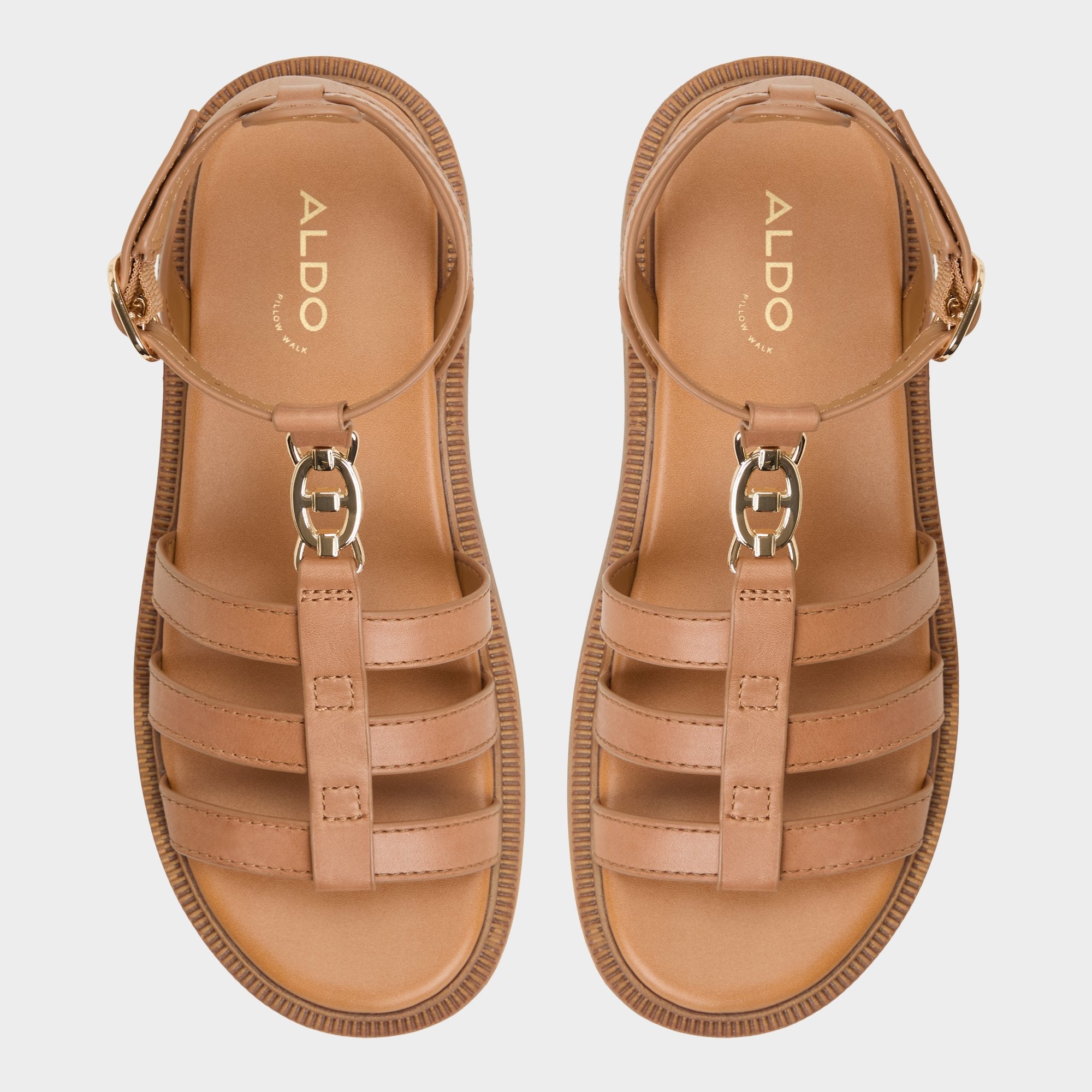 Lamington Medium Brown Women's Strappy sandals - Gladiator sandal, Lug sole | Aldo outlet