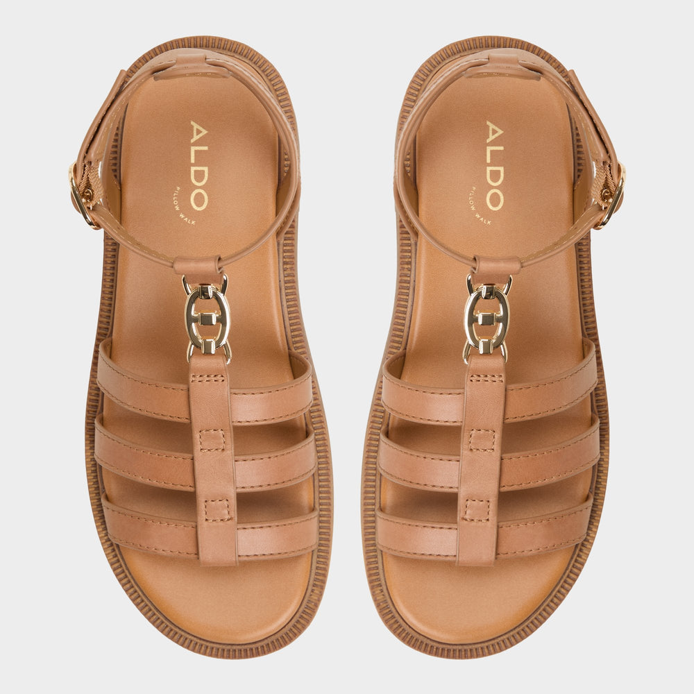 Lamington Medium Brown Women's Strappy sandals - Gladiator sandal, Lug sole | Aldo outlet