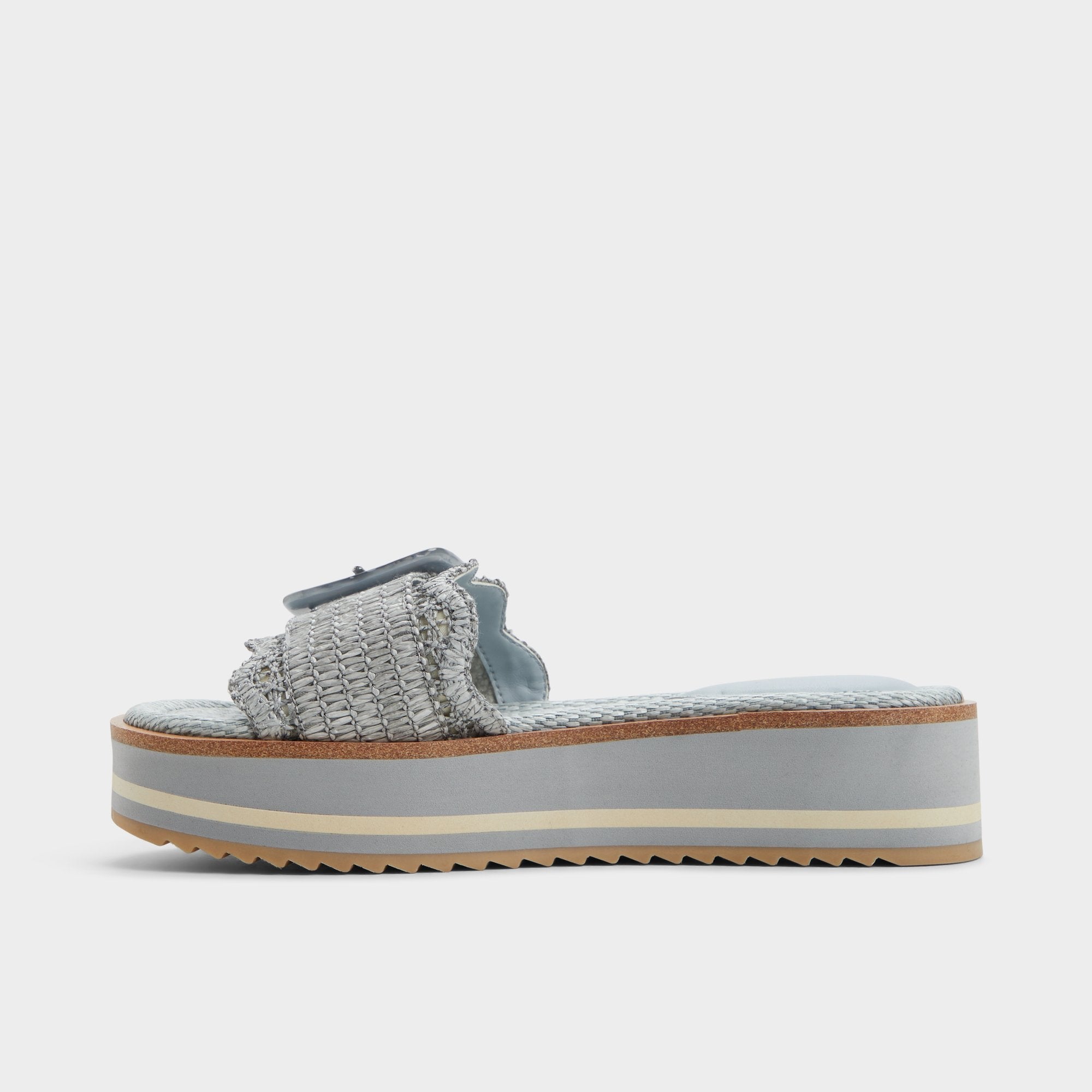 Wavynelly Other Blue Women's Flats - Slide sandal, Platform | Aldo sale