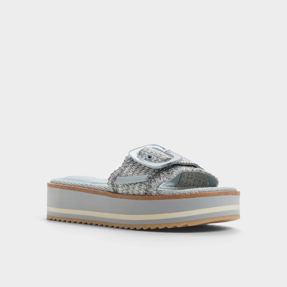 Wavynelly Other Blue Women's Flats - Slide sandal, Platform | Aldo sale