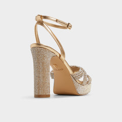 Shimma Gold Women's Iridescent metallics - Strappy heeled sandal, Platform | Aldo for sale