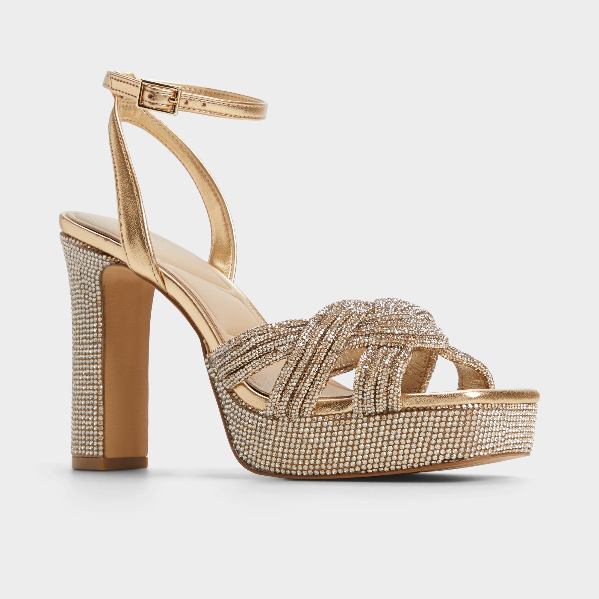 Shimma Gold Women's Iridescent metallics - Strappy heeled sandal, Platform | Aldo for sale