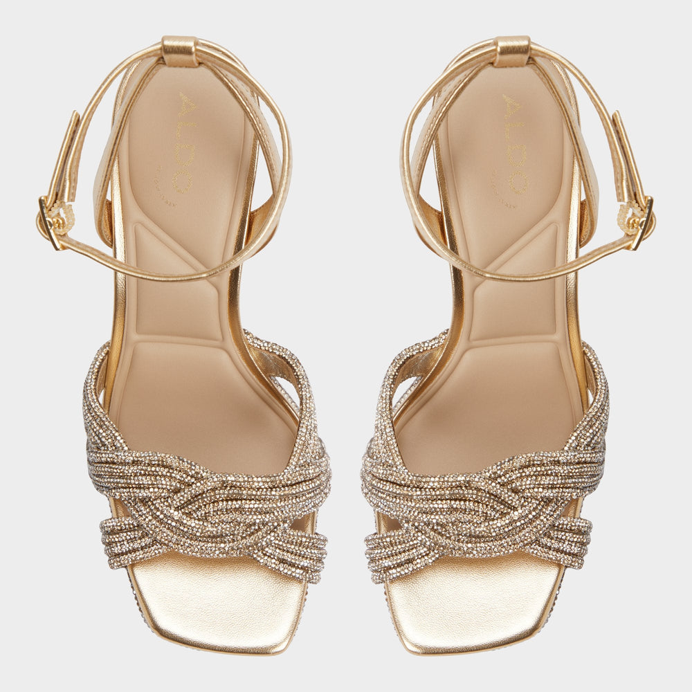 Shimma Gold Women's Iridescent metallics - Strappy heeled sandal, Platform | Aldo for sale
