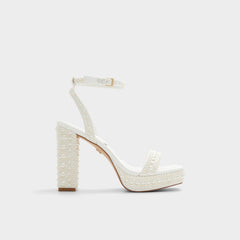 Lulu White Women's Strappy sandals - Strappy heeled sandal, Block heel | Aldo discount