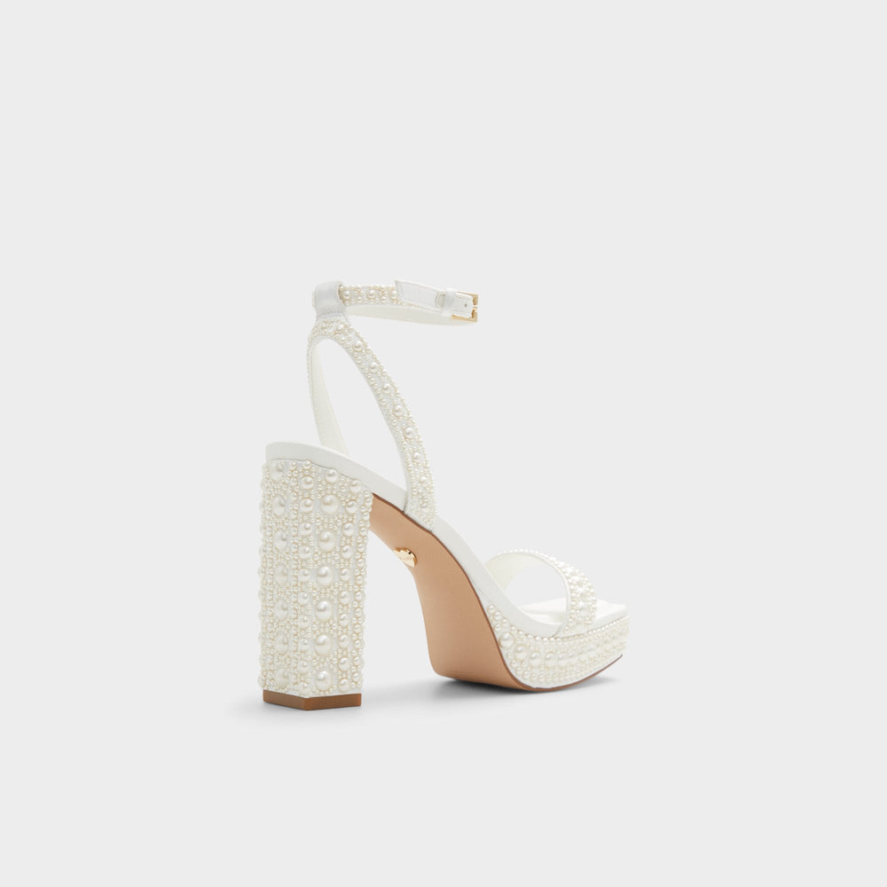 Lulu White Women's Strappy sandals - Strappy heeled sandal, Block heel | Aldo discount