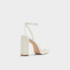 Lulu White Women's Strappy sandals - Strappy heeled sandal, Block heel | Aldo discount